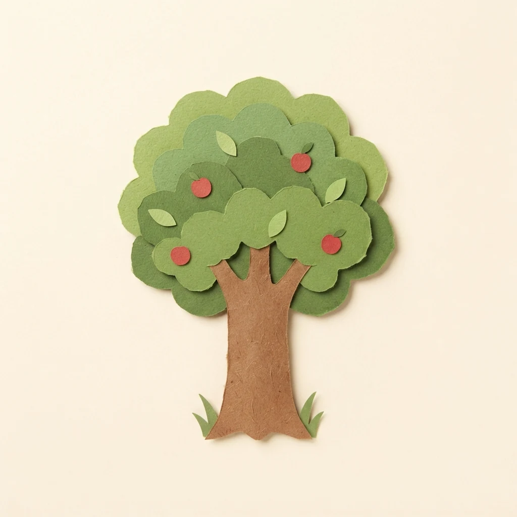 Un arbre en papier découpé