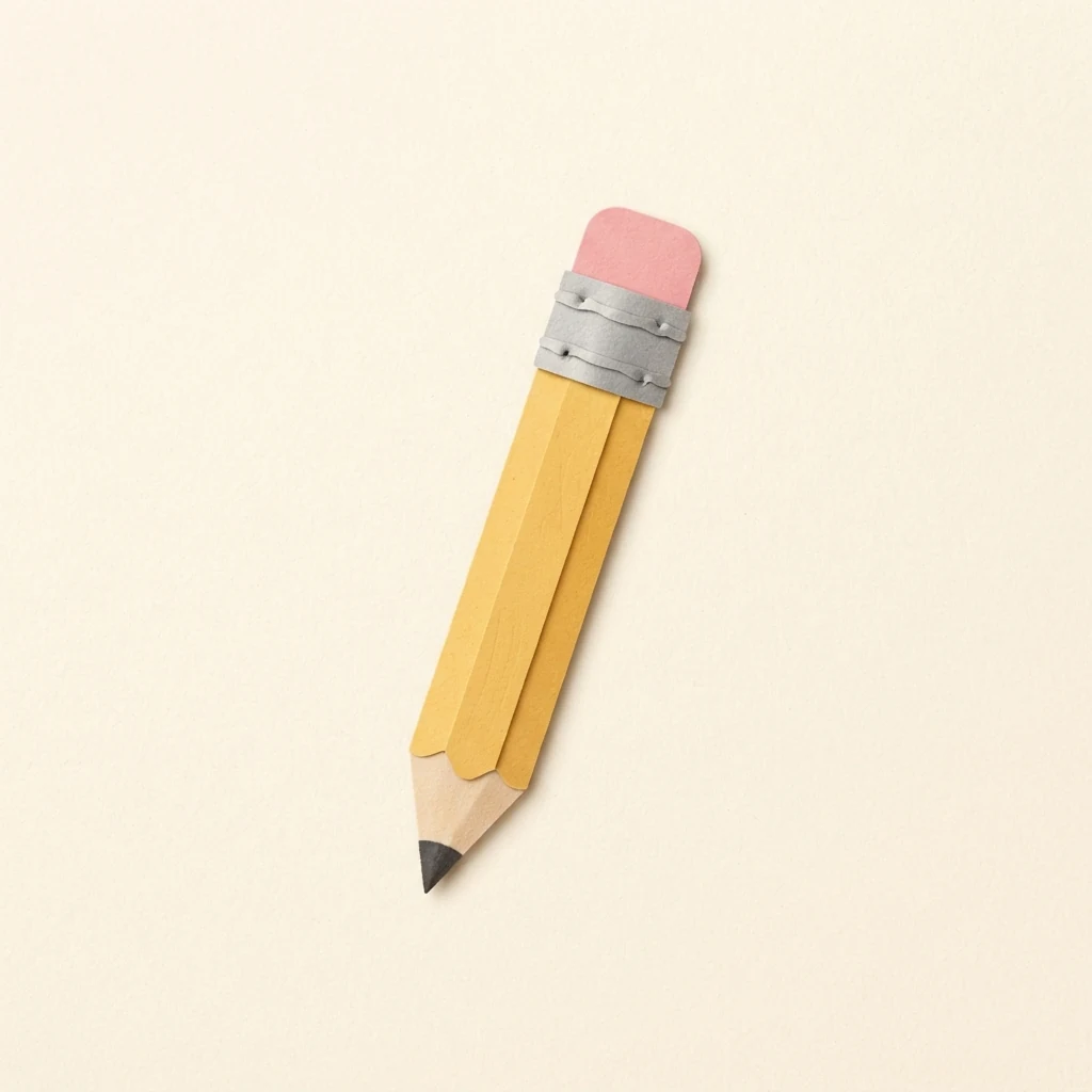 Un crayon en papier découpé