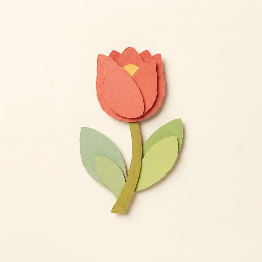 Une fleur en papier découpé