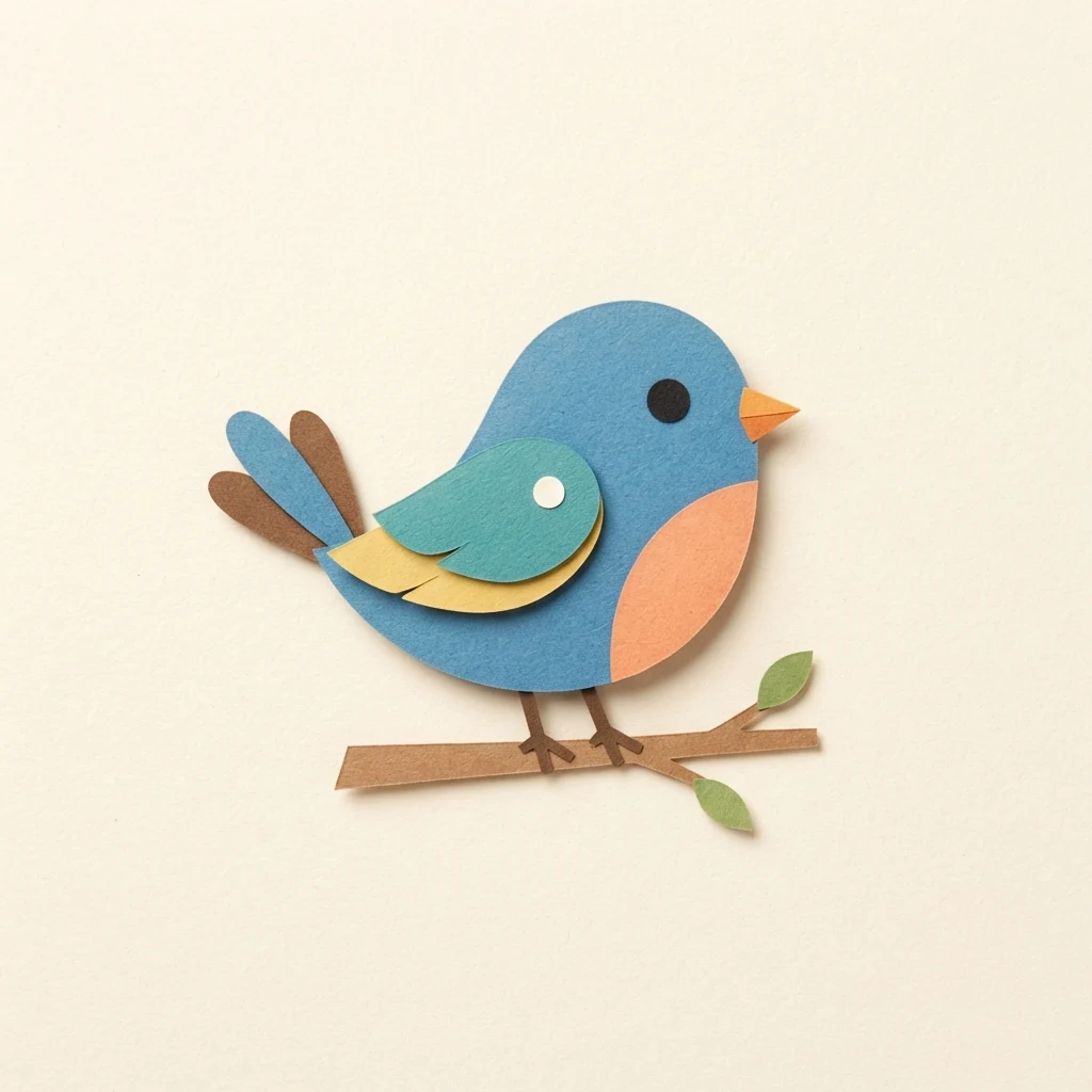 Un oiseau en papier découpé