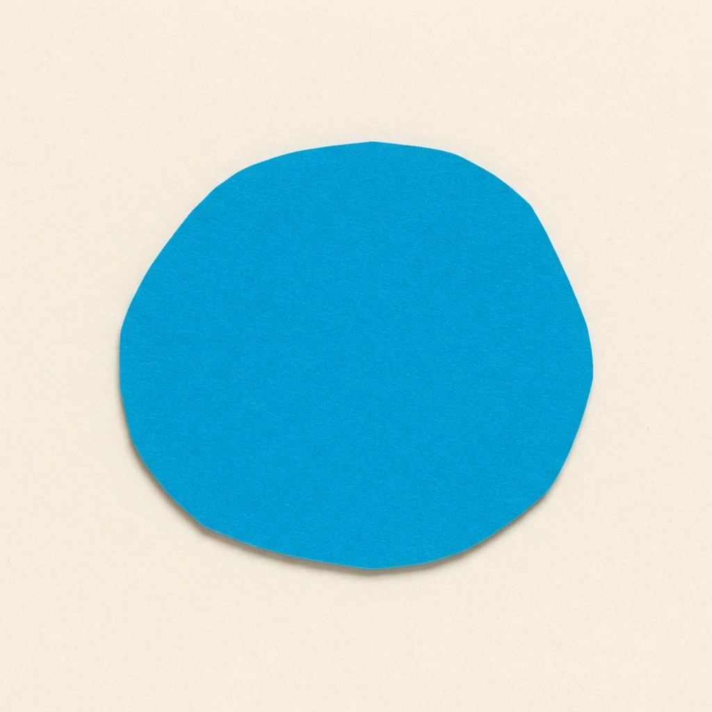 Une tache bleue en papier découpé